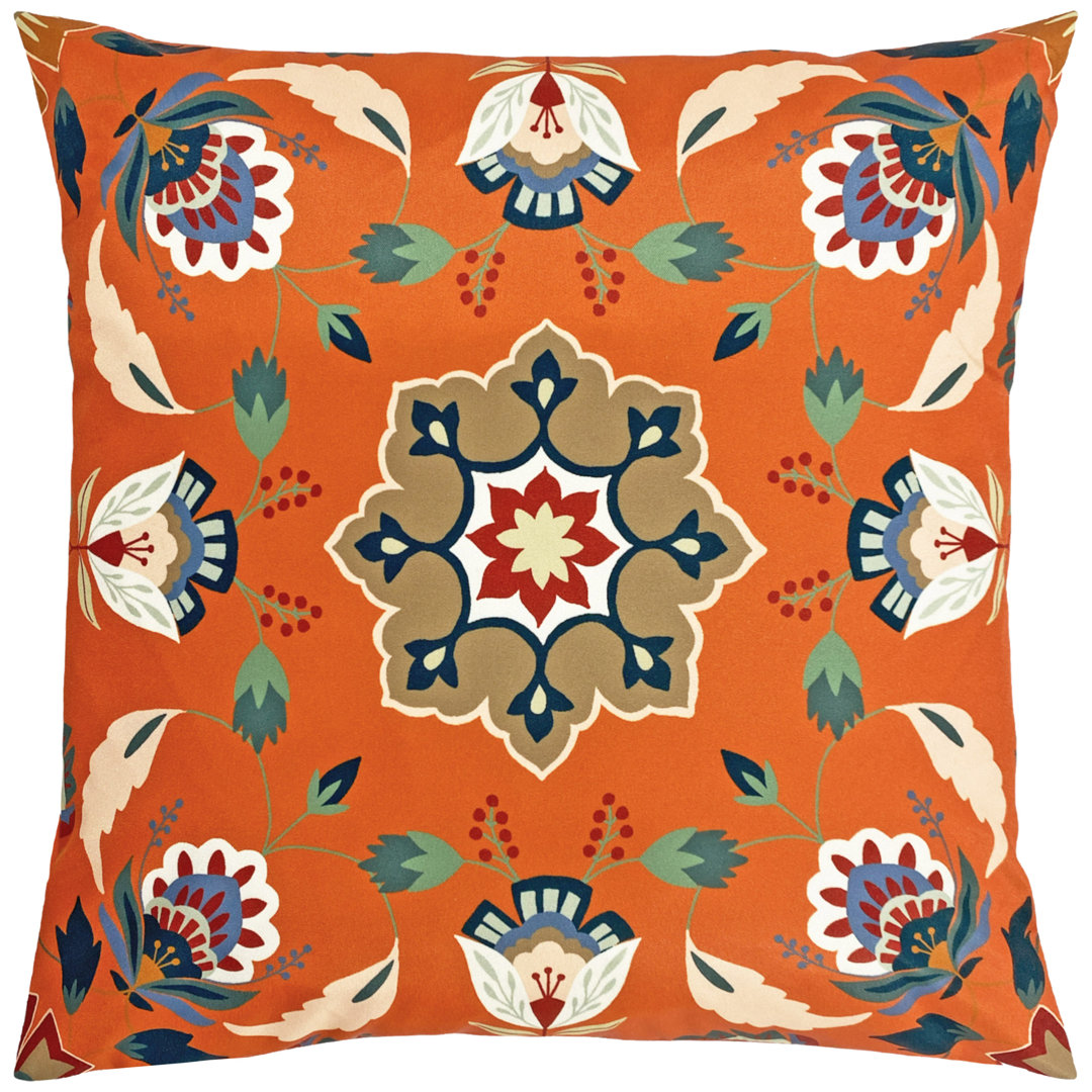 Indoor / Outdoor Floral Square Cushion Cover