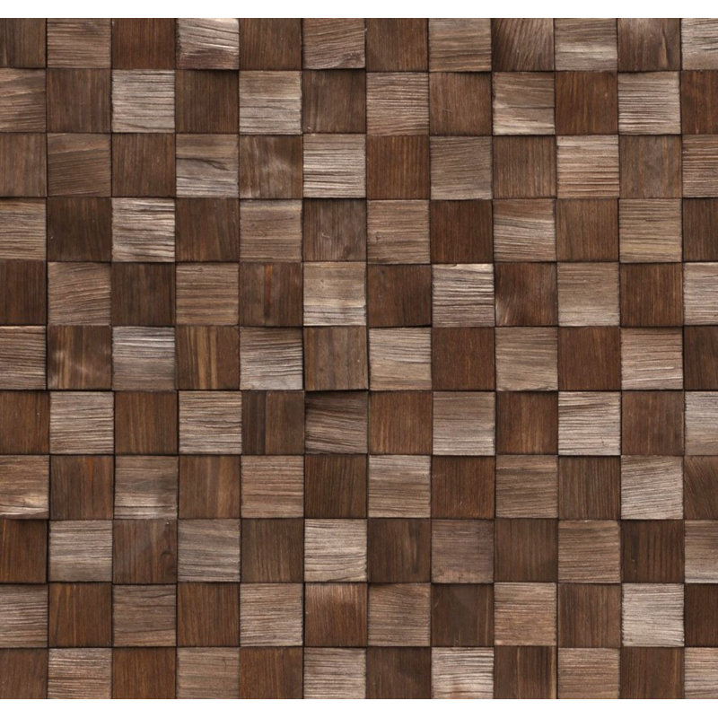 Ossineke 38cm W x 38cm H Wall Paneling - 2 pack, Brown Wood