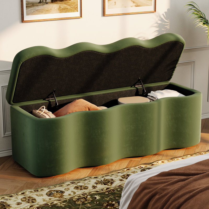 Banc de rangement rembourré Velmora