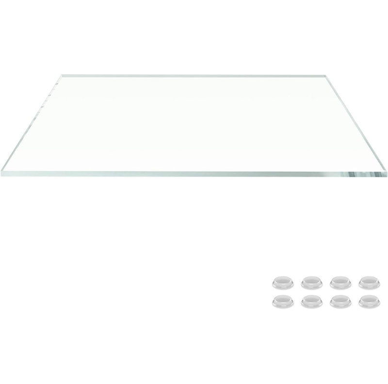 42 po x 72 po Rectangle transparent plateau de table en verre à faible teneur en fer 1/2 po d'épaisseur à bord biseauté trempé