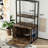 Rustic Brown Cat Litter Box Cabinet With Drying Rod & Storage Space Function Practical