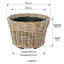 Panier à fleurs conique en rotin pour l'intérieur et l'extérieur avec pot en plastique, petit-138096783