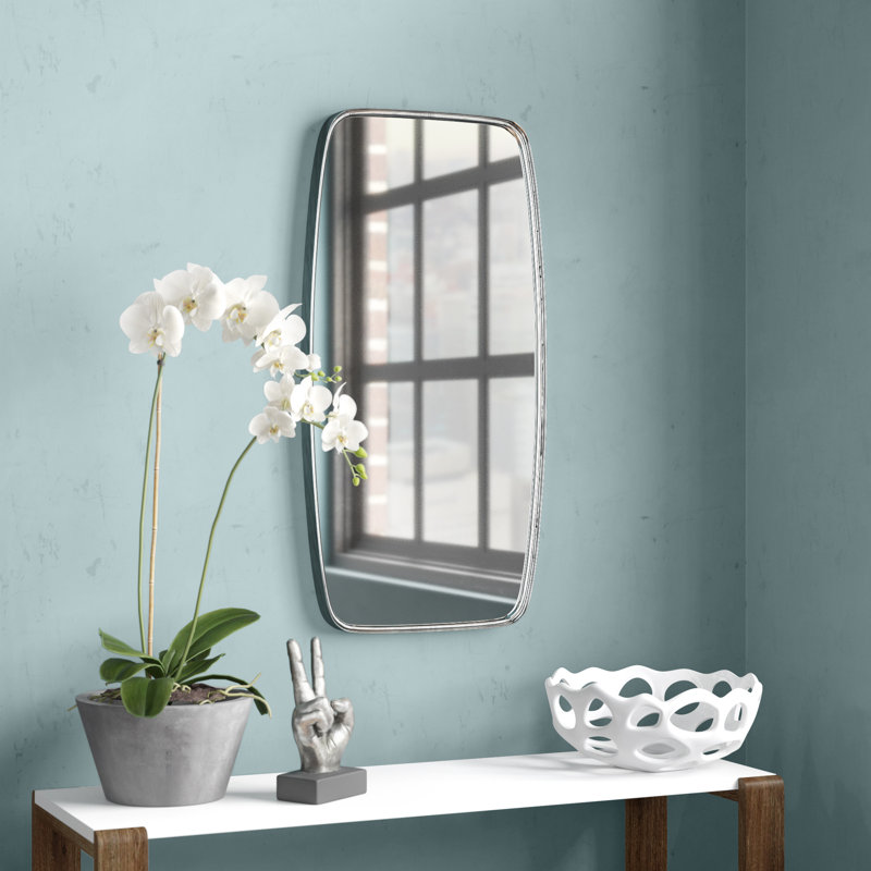 Miroir mural Belle, Feuille d'argent, 40 po x 20 po