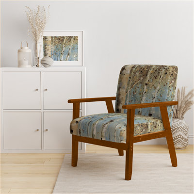 Birch Forest I - Velvet Upholstered Modern Farmhouse Accent Arm Chair