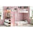 Pink Twin Bunk Bed With Built - In Shelves, Dual And 4 Drawer Storage System, Good For Sibling Rooms Hanging Rail, Strip, Shelves Practical Bedroom-969222949