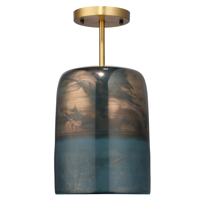 Luminaire suspendu inversé 1 lumière Taza, Turquoise