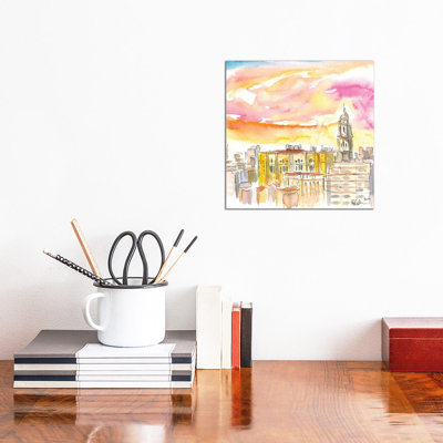 Malaga Cathedral and Mediterranean Cityscape 1 Piece Wrapped Canvas Wall Art
