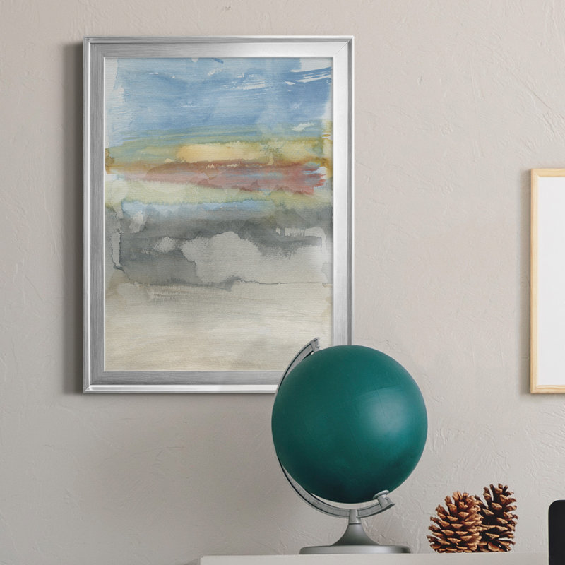 High Desert Sunset I - peinture sur toile encadrée, Cadre argenté, H 30,5 po x l 42,5 po x P 1,5 po