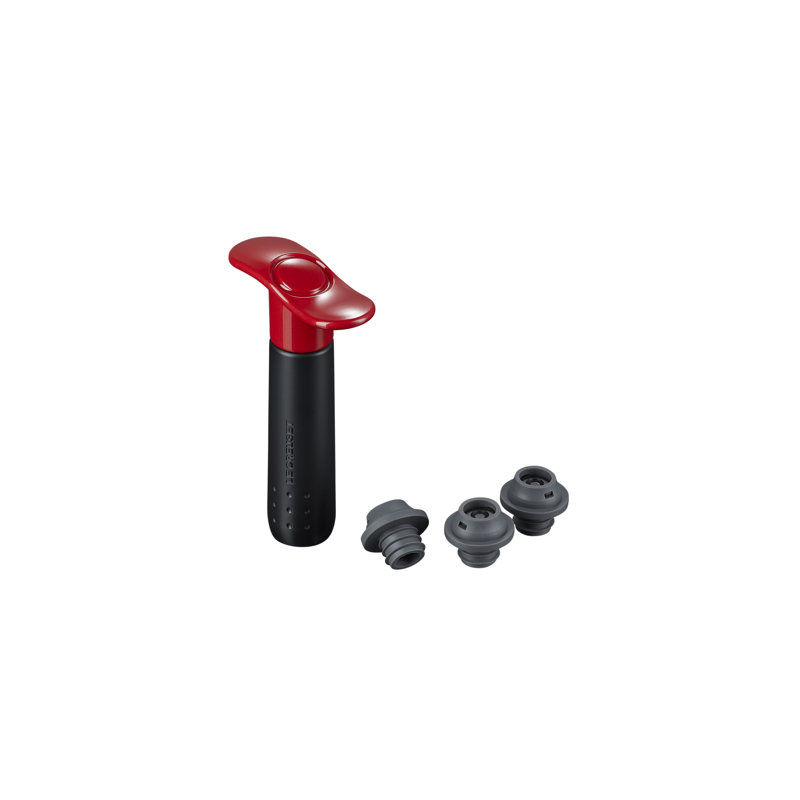Le Creuset Wine Pump And 3 Stoppers  Cerise