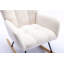 Fauteuil berçant à oreilles en tissu Teddy avec poche de rangement latérale, chaise berçante d'allaitement douce et confortable, base en bois massif robuste et sécuritaire, chaise d'appoint polyvalente pour chambre de bébé et salon, blanc-1827501016