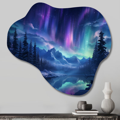 Chalfant - Aurora Borealis Cloud Metal Wall Decor, Traditional Asymmetrical Metal Art Print