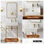 24 po Lavabo de console de salle de bain rectangulaire en céramique blanche avec pieds et trop-plein-110161241