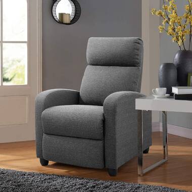 Modern Living Room Recliner Made of Thick Cushion Fabric with Massage Function Latitude Run Fabric: Gray Linen Blend