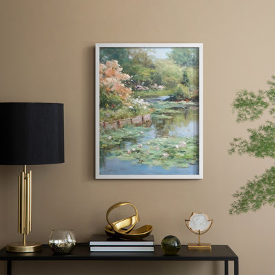 «Vintage Landscape XCV III», reproduction encadrée - bois massif