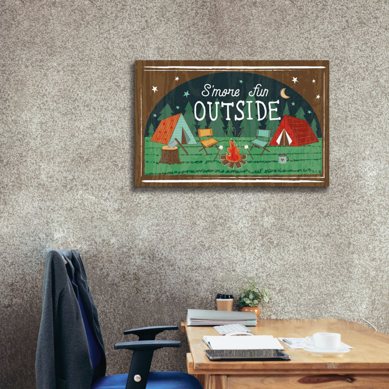 «Comfy Camping 7» par Melissa Averinos, art mural sur toile, H 26 po x l 40 po x P 1,5 po