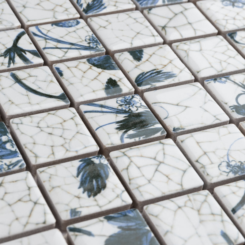 Strawberry Fields 0.9" x 0.9" Porcelain Grid Mosaic Wall & Floor Tile
