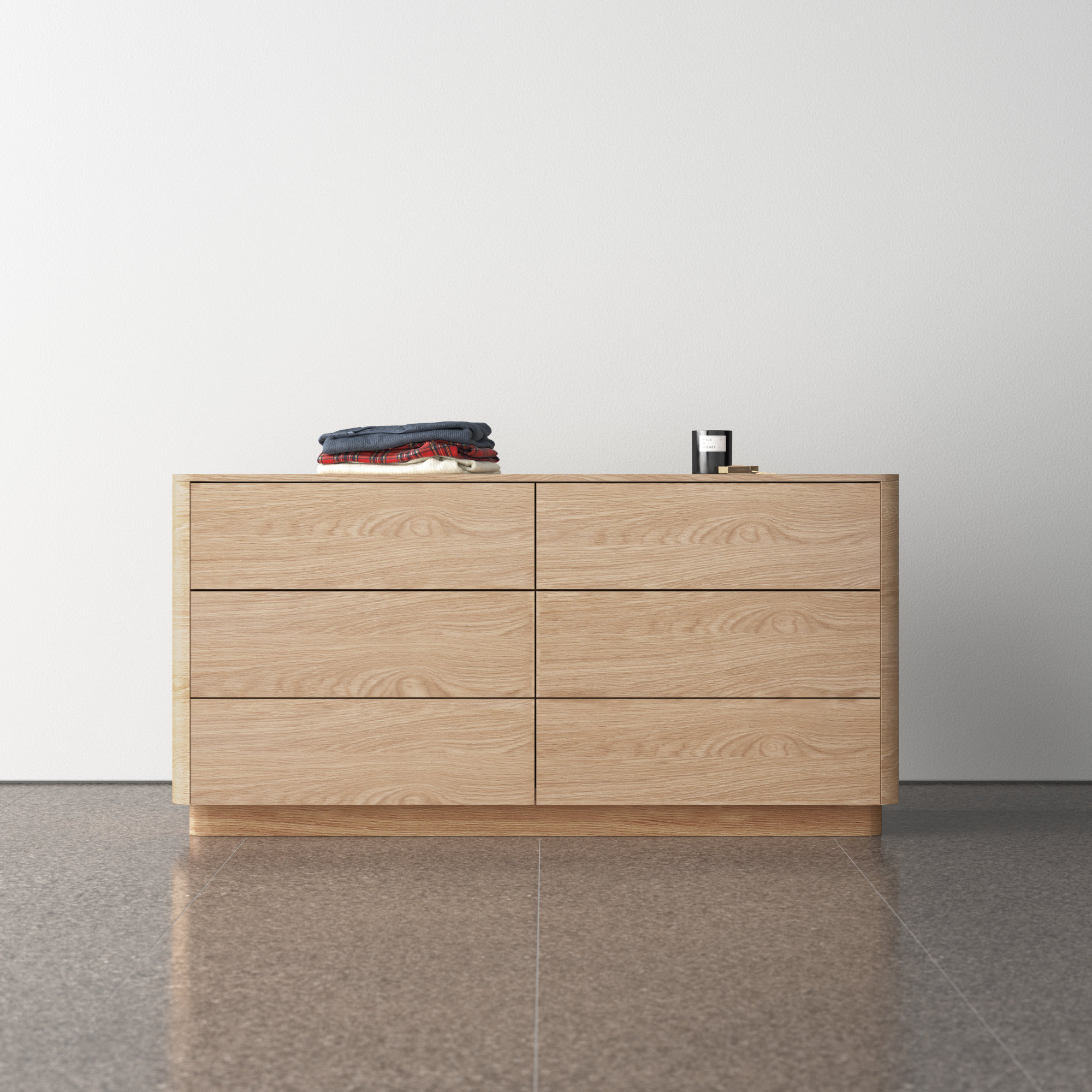 Mille 6- Drawer Dresser, Oak