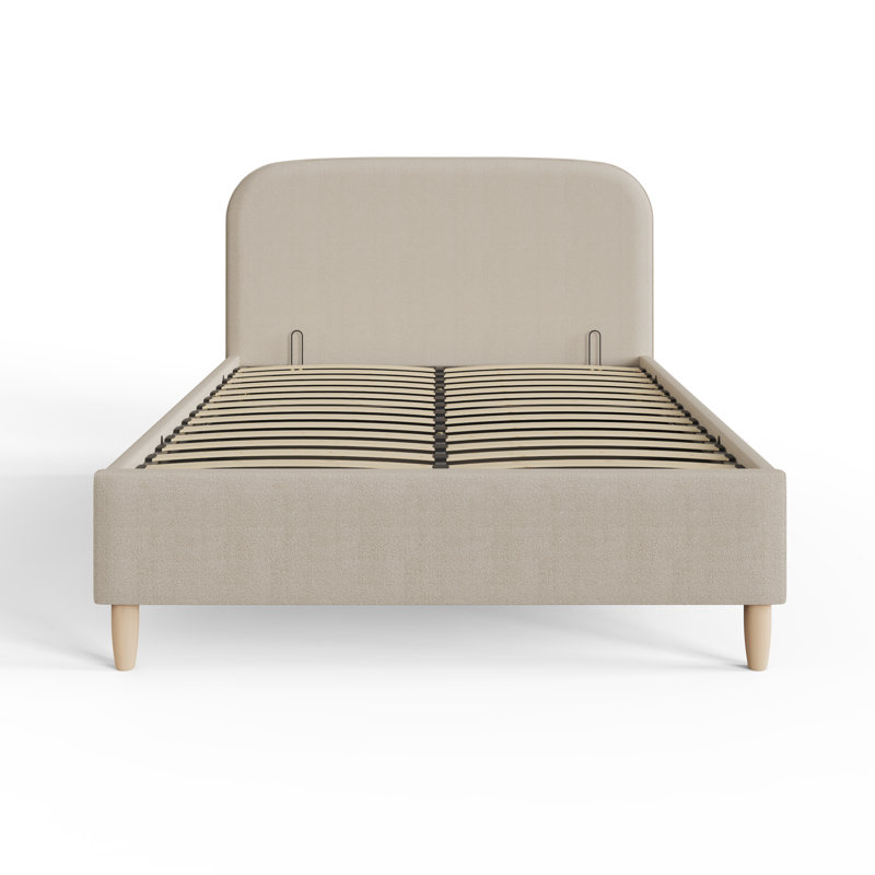 Leonie Double Upholstered Ottoman Bed, Natural Stone, Double (4'6)