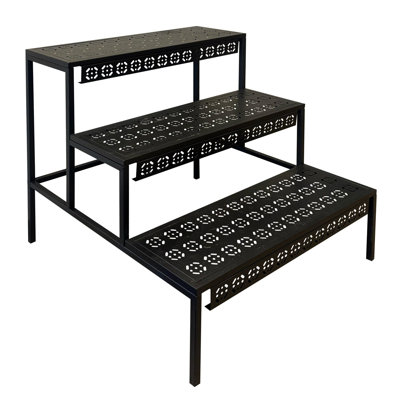 Straight Plant Stand – 3-Tier Indoor/Outdoor Metal Display Rack