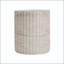 Table d'appoint d'extérieur / d'intérieur en béton léger avec finition en travertin - Cylindre compact