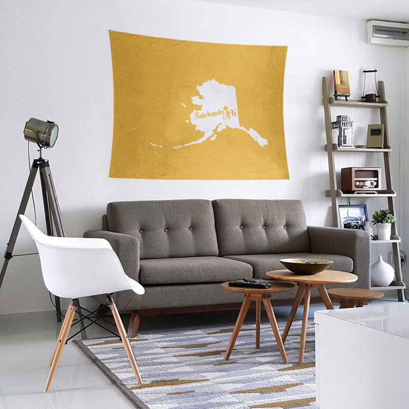 Tapisserie murale alaska fairbanks, H 27,5 po x l 37,5 po, Jaune