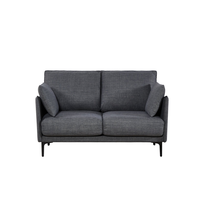 Siège confortable à 2 places avec cadre en mousse gris et métal dans le salon pour un poids de 89,5 lb