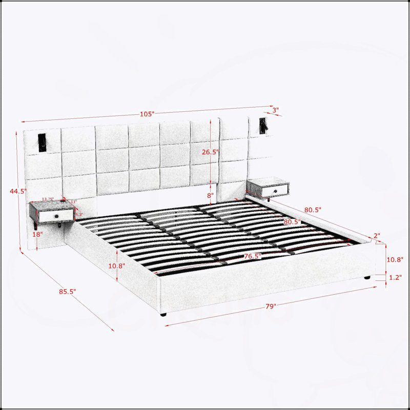 King Size Storage Velvet Upholstered Hydraulic Platform Bed with 2 Shelves, 2 Reading Lamps and USB Port, Black, Black