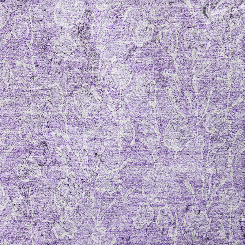 Tapis floral à poil long de qualité supérieure lavable à la machine ADS691, Lilas, 3 pi x 5 pi