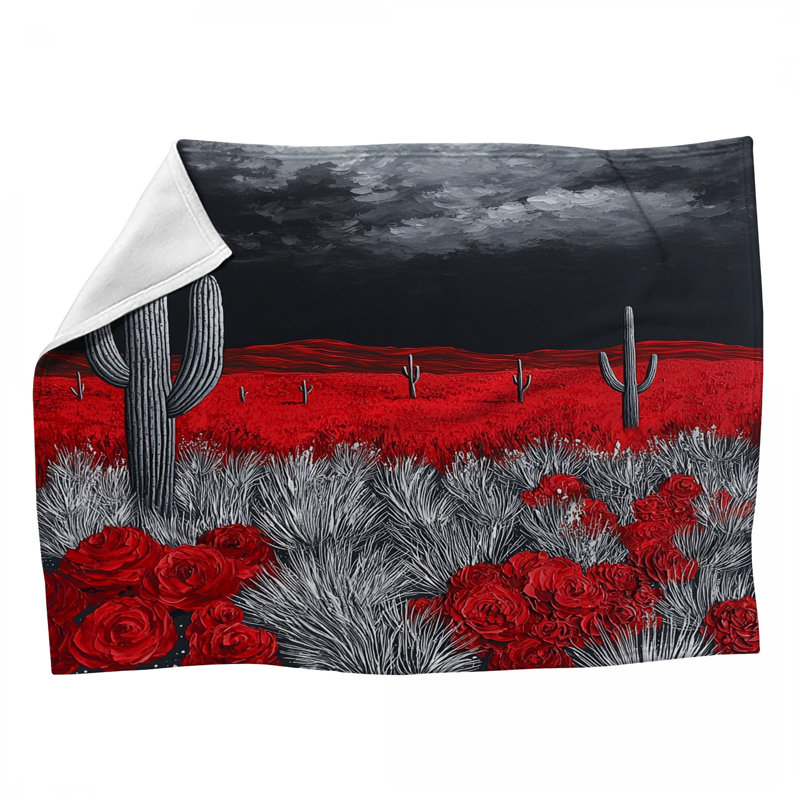Jeté en molleton Desert Landscape - Jetés nature pour canapés ou lits, L 60 po x l 50 po