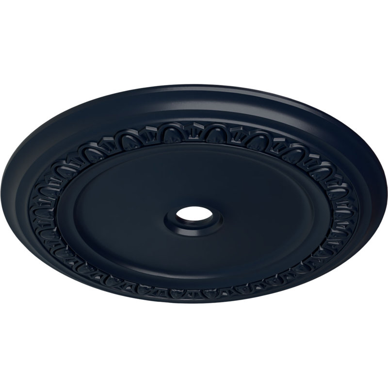 Médaillon de plafond Endurathane Spring, DO 42 1/2 po x P 4 5/8 po (convient aux auvents jusqu'à 9 3/8 po), pot peint à la main de finition craquelée crème