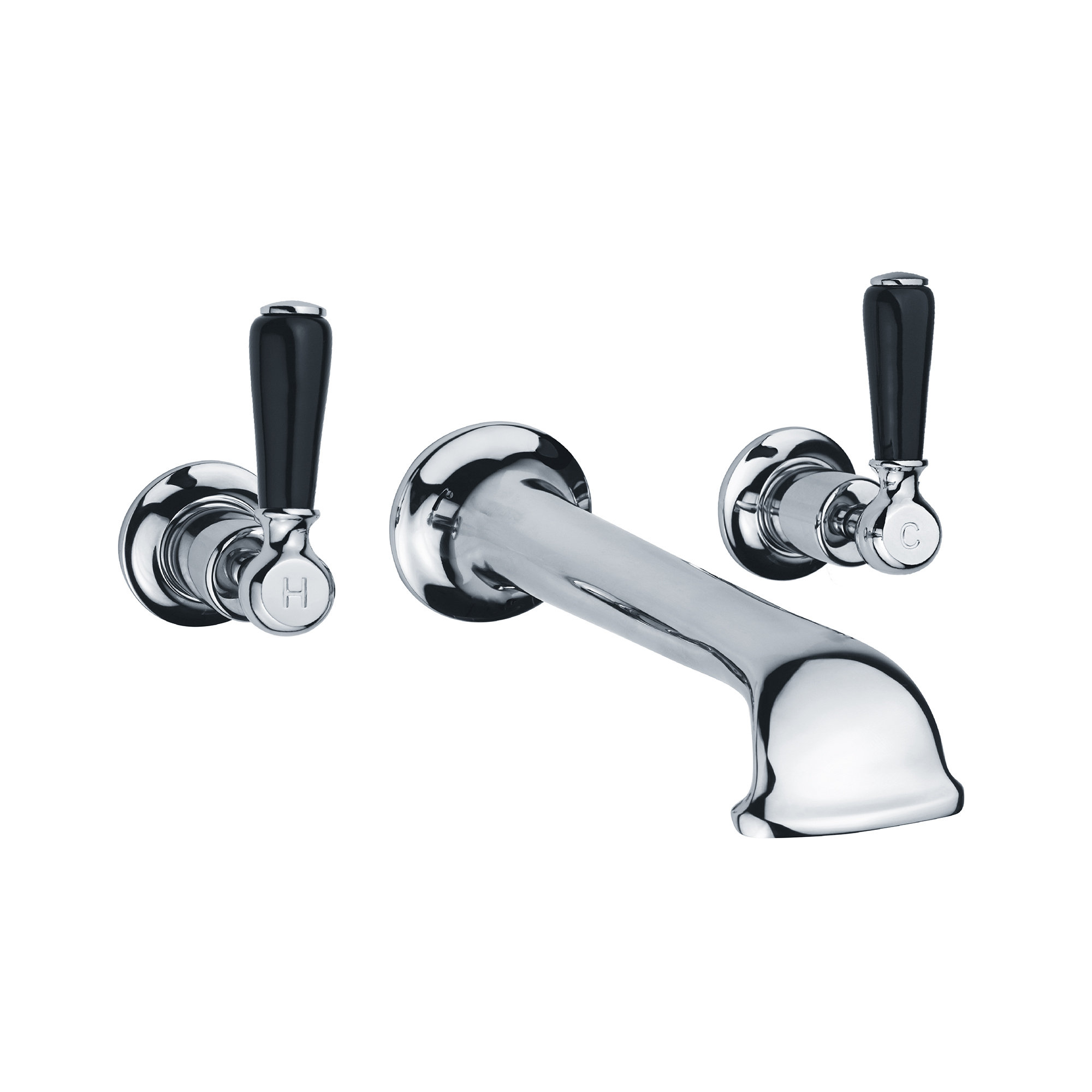 Lefroy Brooks Classic Black Double Handle Wall Mounted Tub Faucet | Wayfair