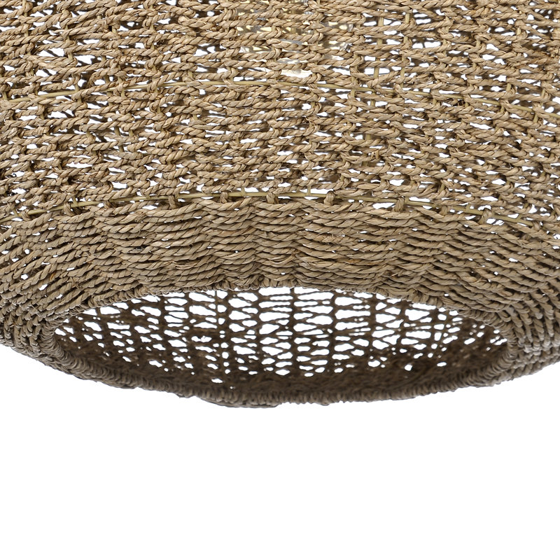 Coastal Style Rattan Pendant Lamp for Kitchen Island, 14.57" H x 23.62" W x 23.62" D