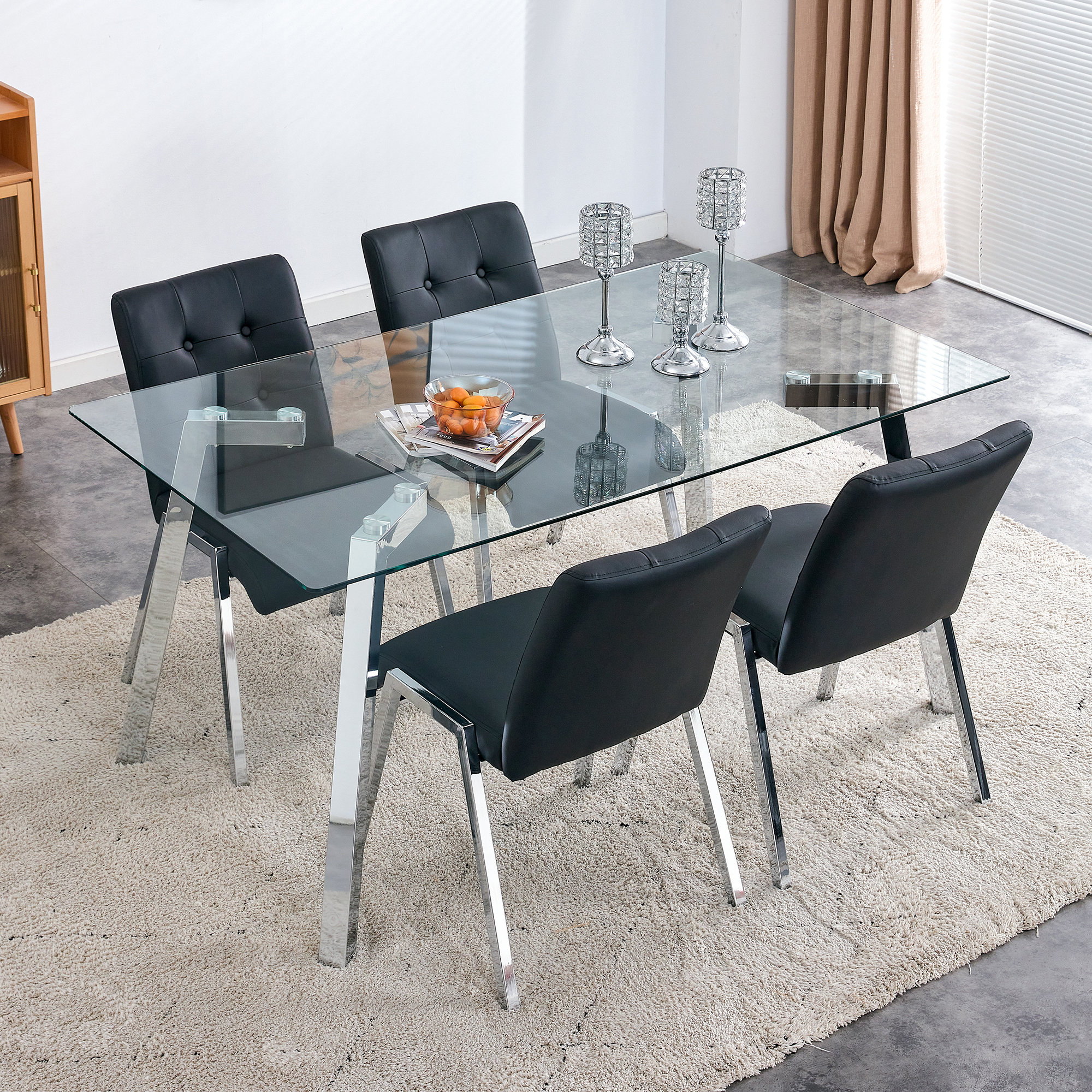 Ivy Bronx Katica 5 - Piece Glass Top Dining Set | Wayfair