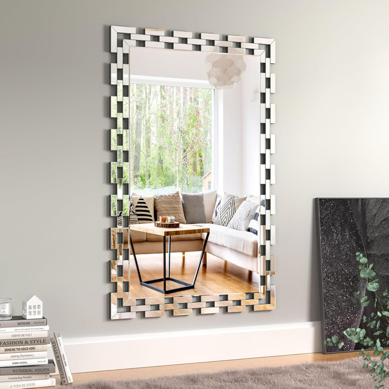 Wall Mirror Decorative - 30 * 46 Inch Large Rectangular Decorative Mirror For Living Room, Modern Accent Glass Wall Mirror For Bedroom, Office