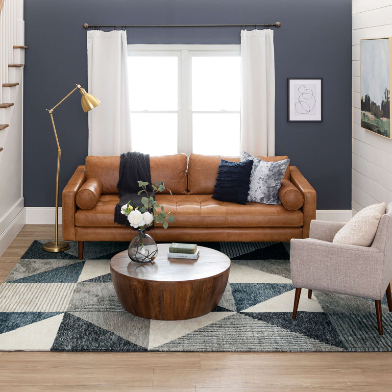 Emanuele Blue Geometric Flat Woven 8' x 10' Area Rug