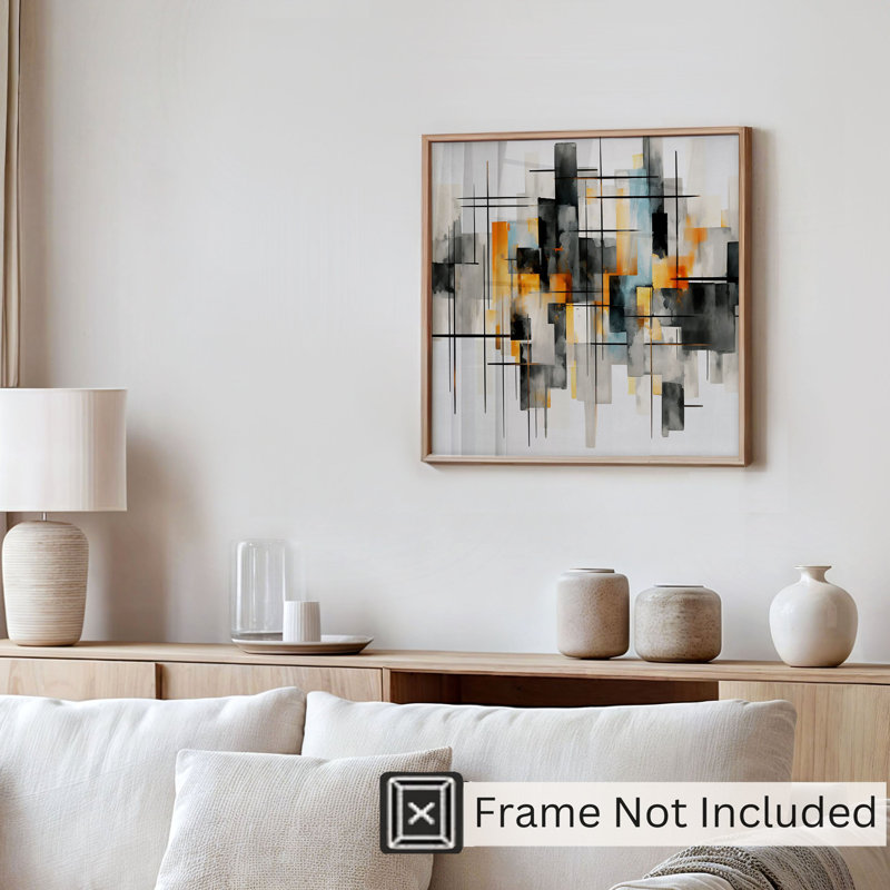 «Abstract», reproduction d'art moderne sans cadre abstrait, H 14 po x l 14 po