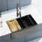33'' Double Bowl Worstation Kitchen Sink, Black Nano Pvd, 16 Gauge Stainless Steel Farmhouse Apon-front Kitchen Sink