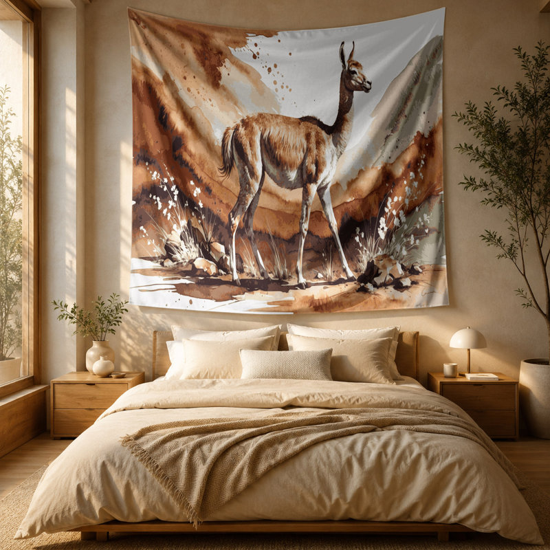 Tapisserie murale Wildlife Guanaco, 88 po x 104 po