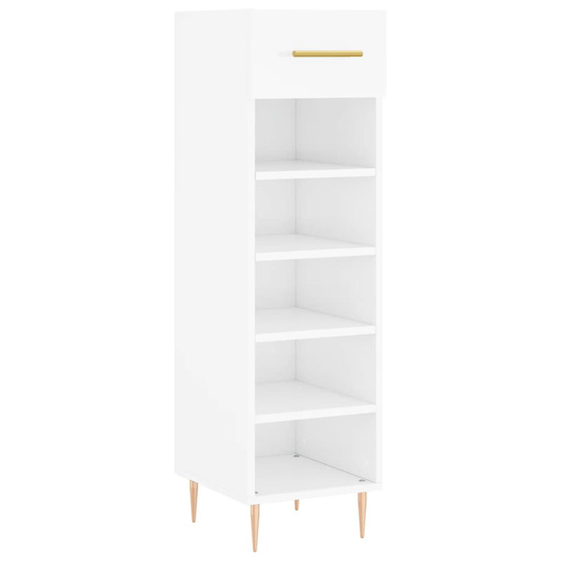 5 Pair Shoe Storage Cabinet, High Gloss White