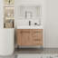 Lavabo en résine blanche et meuble-lavabo à porte à fermeture en douceur de 36 po en contreplaqué - Optimisez le concept de votre salle de bain avec lavabo, charnières et rangement spacieux