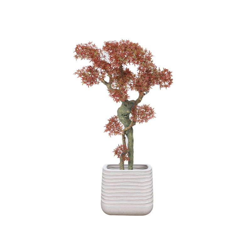 50,57 po H plante de bonsaï Real-touch, Blanc