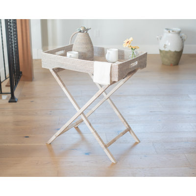 Table de bout avec plateau en rotin Artifacts