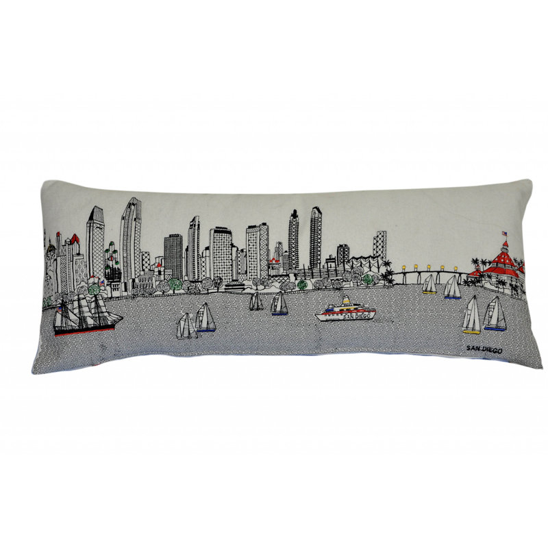 Coussin décoratif lombaire San Diego, Blanc
