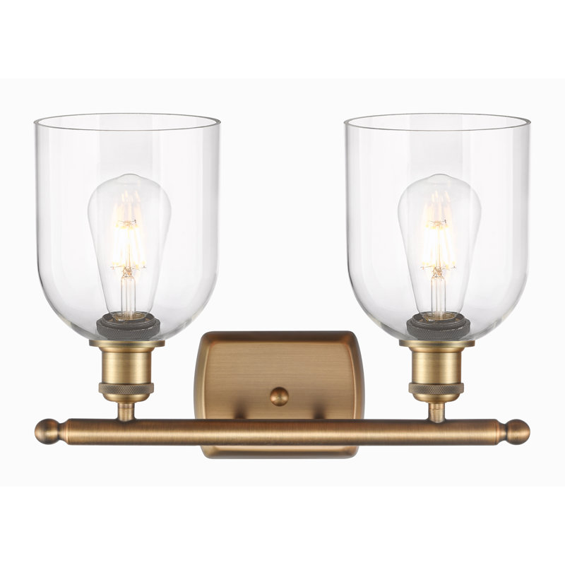 Allysson 2 - Light Dimmable Vanity Light, Clear, Brushed Brass