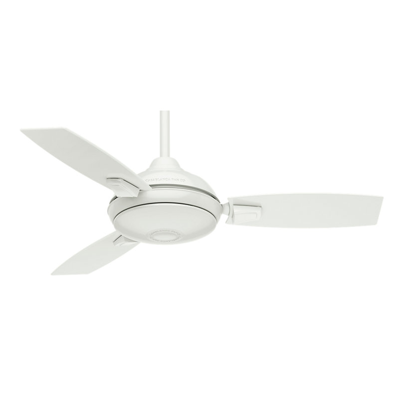 44" Verse 3 - Blade Outdoor Standard Ceiling Fan with Remote Control and Light Kit Included, Fresh White