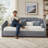 Linen Upholstered Daybed With Spacious Underbed Storage, Full Size - Durable Solid Wood Frame-2039393189