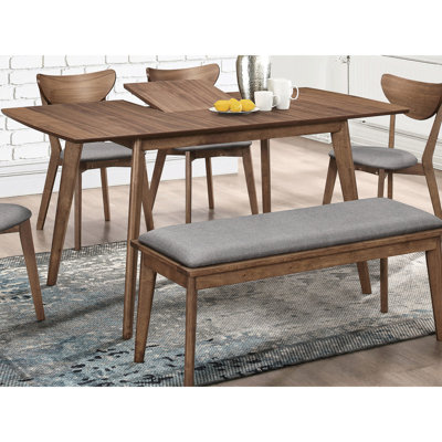 Relaxed Yet Stylish Natural Walnut Rectangular Dining Table In Mid-century Design With Modern Appeal
