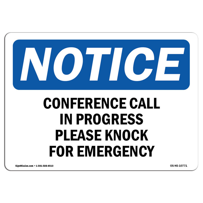 Conference Call in Progress Please Knock Sign