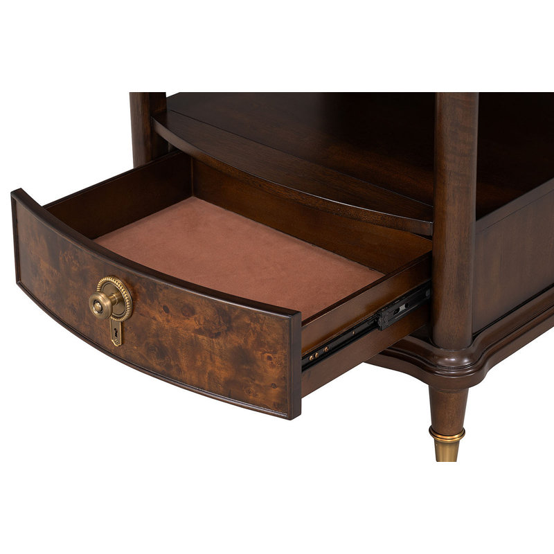 Table de bout de style moderne avec pieds dorés et boutons ronds 1 pièce