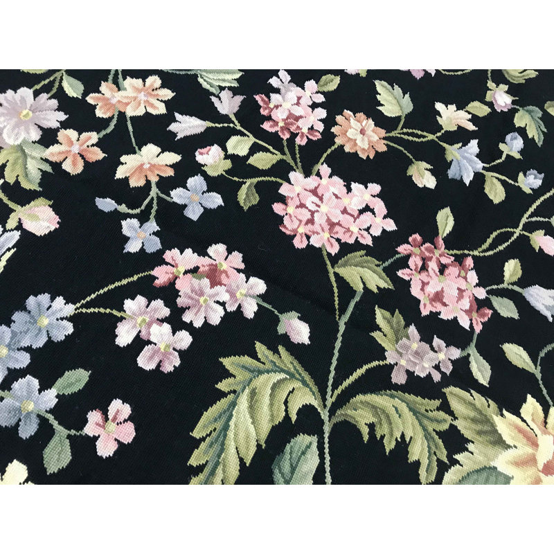 Hand-Knotted High-Quality Black Area Rug